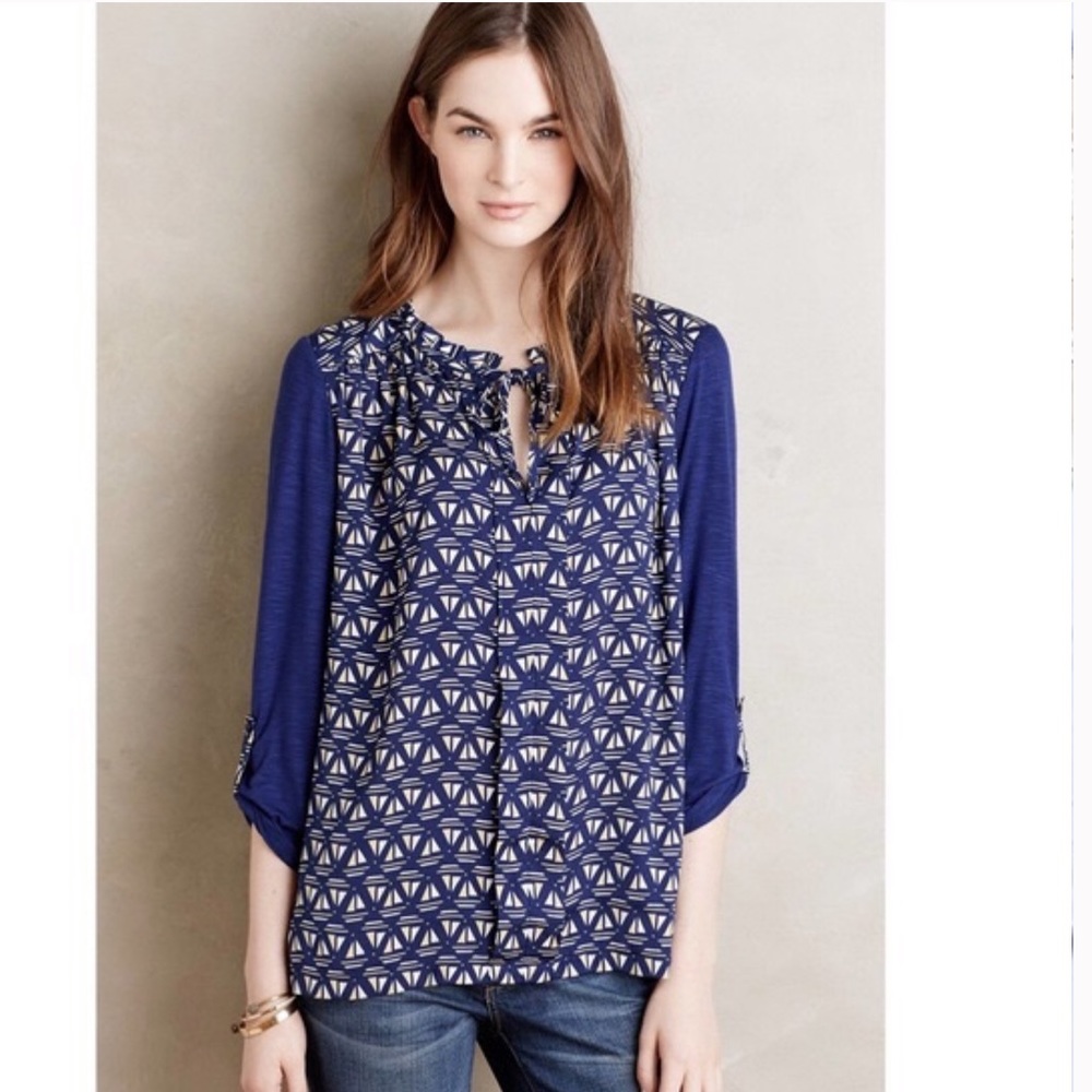 Anthropologie Meadow Rue Evella Boat Top Medium